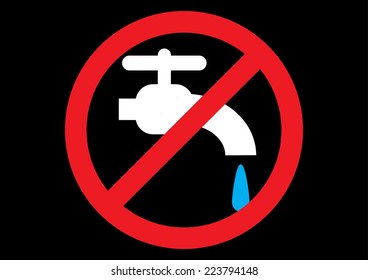 No Water Sign. Vector