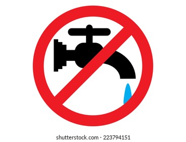 No Water Sign. Vector