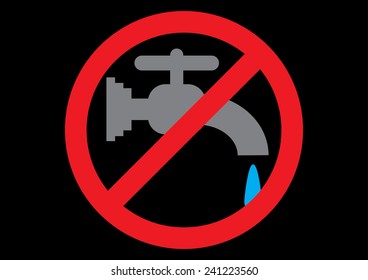 No Water Sign. Vector