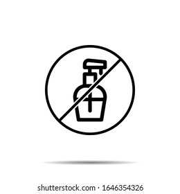 No water spray icon. Simple thin line, outline vector of laundry ban, prohibition, forbiddance icons for ui and ux, website or mobile application