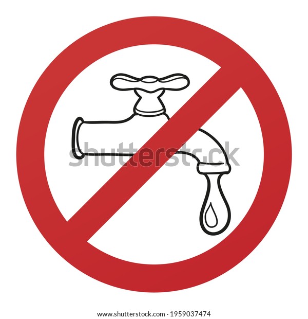 No Water Symbol Isolated On White Stock Vector (Royalty Free ...