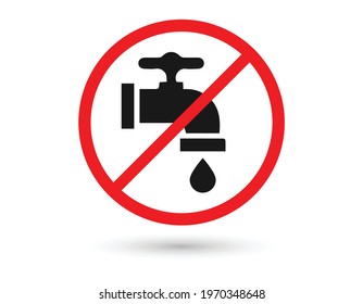 No water tap sign on white background. Vector illustration.
