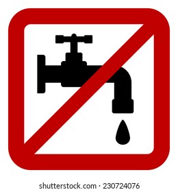 No water tap sign on white background. Vector illustration.