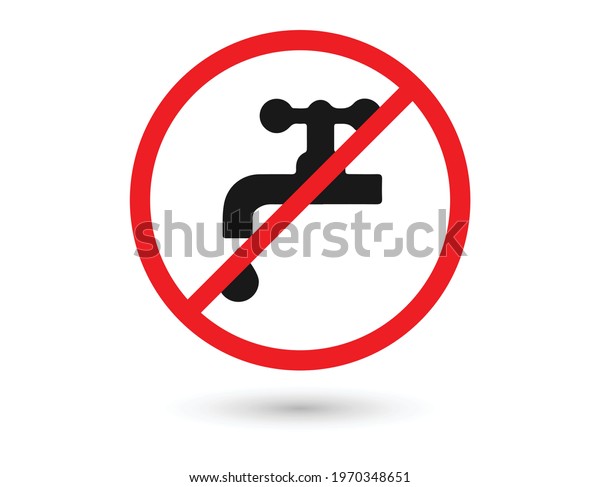 No Water Tap Sign On White Stock Vector (Royalty Free) 1970348651 ...