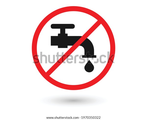 No Water Tap Sign On White Stock Vector (Royalty Free) 1970350322 ...