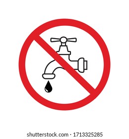 No water tap sign vector simple design
