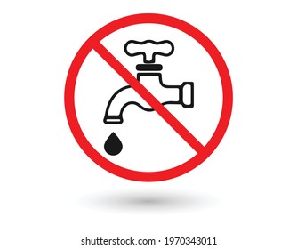 No water tap sign vector icon.