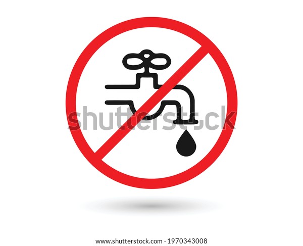 No Water Tap Sign Vector Icon Stock Vector (Royalty Free) 1970343008 ...