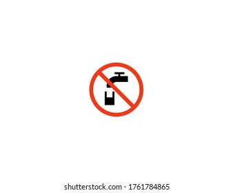 No Water vector flat icon. Isolated No Drinking Water emoji illustration symbol