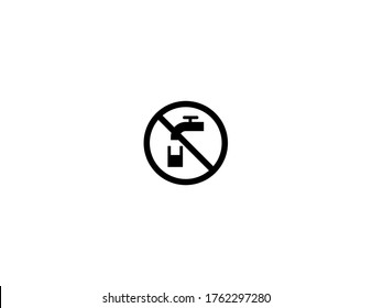 No Water vector flat icon. Isolated No Drinking Water emoji illustration symbol