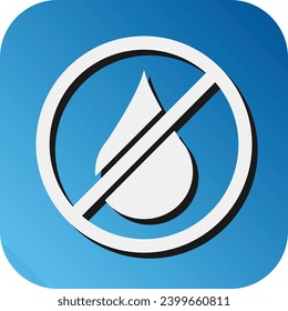 No Water Vector Glyph Gradient Background Icon For Personal And Commercial Use.

