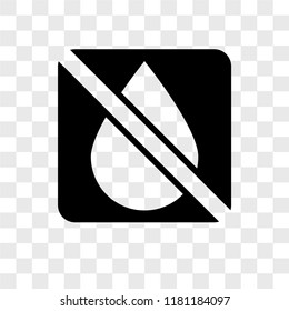 No water vector icon isolated on transparent background, No water logo concept