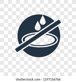 No water vector icon isolated on transparent background, No water transparency logo concept