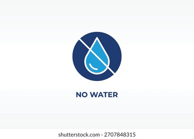 NO WATER vector, icon or logo sign isolated symbol illustration