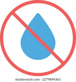 no water Vector illustration on a transparent background. Premium quality symmbols. Line Color vector icons for concept and graphic design.
