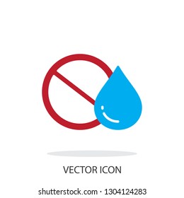 No water warning sign, vector icon