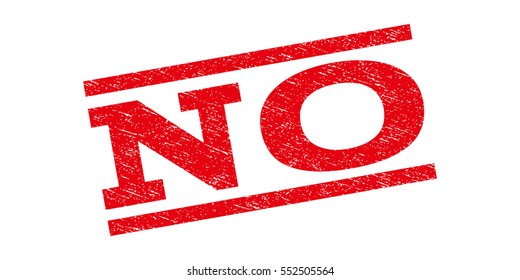 No watermark stamp. Text tag between parallel lines with grunge design style. Rubber seal stamp with dirty texture. Vector red color ink imprint on a white background.