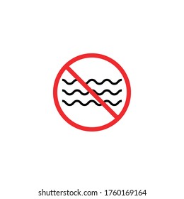 No Waves sign illustration.No Wave icon.