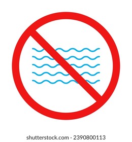 No Waves Sign on White Background