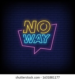 No Way Neon Signs Style Text Vector