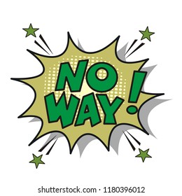 No way single bubble speech on white background