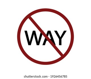 No way vector icon.  Editable stroke. Linear style sign for use on web design and mobile apps, logo. Symbol illustration. Pixel vector graphics - Vector