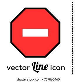 no way vector road sign icon