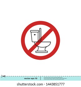 no wc or tpilet icon sign vector logo design element