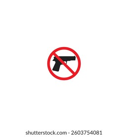 No weapon allowed icon logo flat vector design