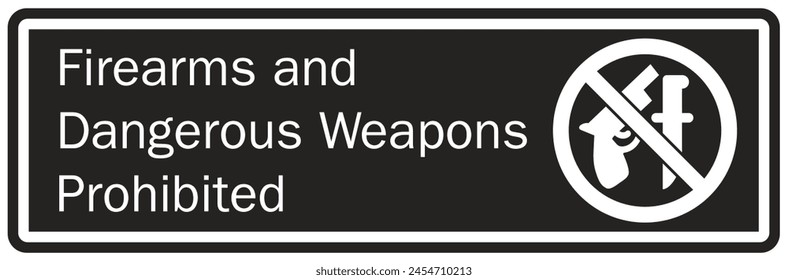 NO weapon allowed sign and labels