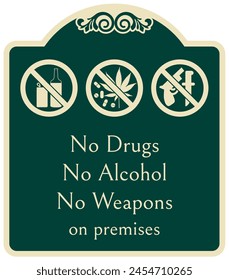 NO weapon allowed sign and labels
