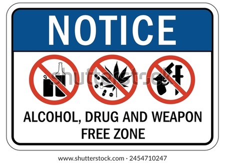 NO weapon allowed sign and labels