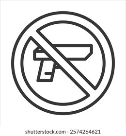 No Weapon Icon Vector Illustration Outline