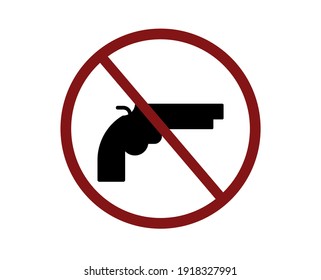 Sin vector de icono de arma. Signo de estilo lineal para concepto móvil y diseño web. No hay ilustración de símbolo de arma. Gráficos vectoriales de píxeles - Vector