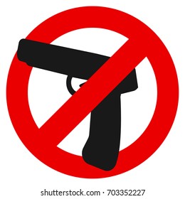No weapon prohibition sign vector illustration. Flat style design. Colorful graphics