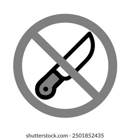 No weapon sign. 2D simple flat style graphic design. Template isolated on white background. Can be used as a sign or any purposes. Vector EPS10 