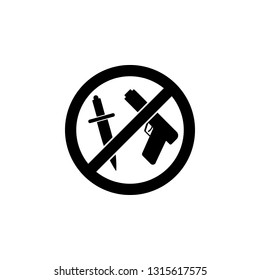 No weapon sign icon. Simple glyph, flat vector element of ban, prohibition, forbid icons set for UI and UX, website or mobile application