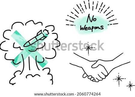 No weapons and against the war image simple illustration