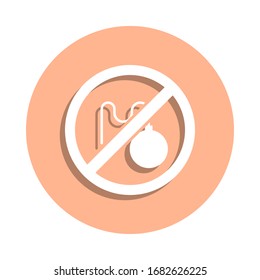 No weapons badge icon. Simple glyph, flat vector of peace and humanrights icons for ui and ux, website or mobile application