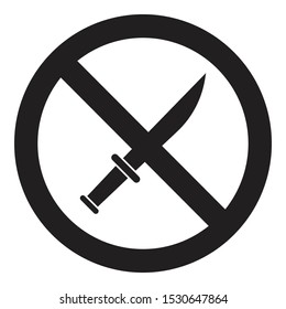 no weapons icon black and isolated vector illustration