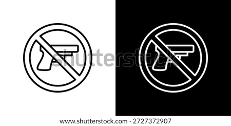 No Weapons icon black and white outline.