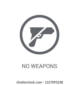 No weapons icon. Trendy No weapons logo concept on white background from Political collection. Suitable for use on web apps, mobile apps and print media.
