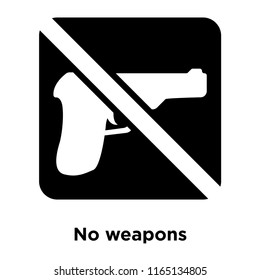 No weapons icon vector isolated on white background, No weapons transparent sign