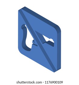 No weapons isometric left top view 3D icon