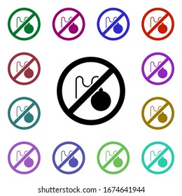 No weapons multi color style icon. Simple glyph, flat vector of peace and humanrights icons for ui and ux, website or mobile application