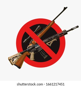 sin signo de círculo rojo de armas