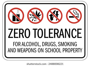 No weapons in school sign