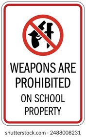 No hay armas en el letrero del colegio