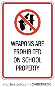No hay armas en el letrero del colegio