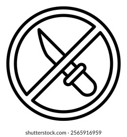 No Weapons Vector Icon Collection